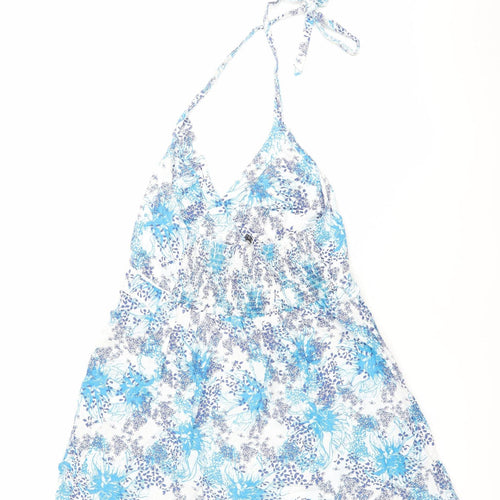 Editions Womens Blue Size 14 Cotton Floral Slip Dress Summer