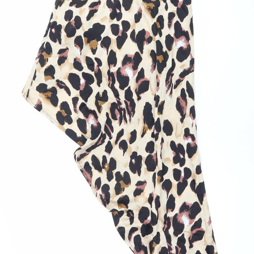 PrettyLittleThing Women’s Animal Print Midi Asymmetric Skirt Size 8