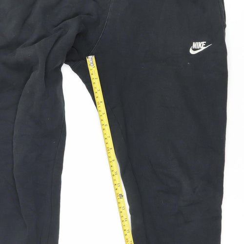 Nike Men’s Black Jogger Sweatpants M Cotton Blend Fleece Activewear