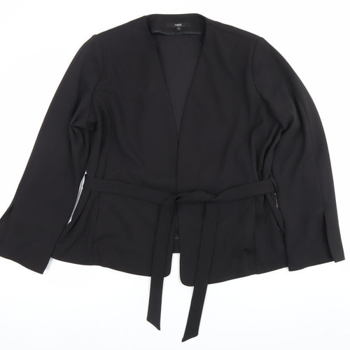 Next Women Black Size 20 Shawl Collar Belted Blazer Jacket
