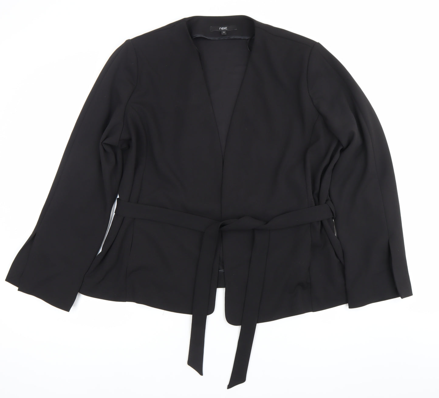 Next Women Black Size 20 Shawl Collar Belted Blazer Jacket