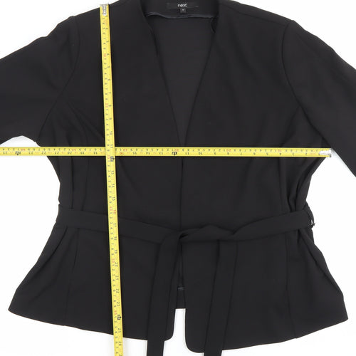 Next Women Black Size 20 Shawl Collar Belted Blazer Jacket