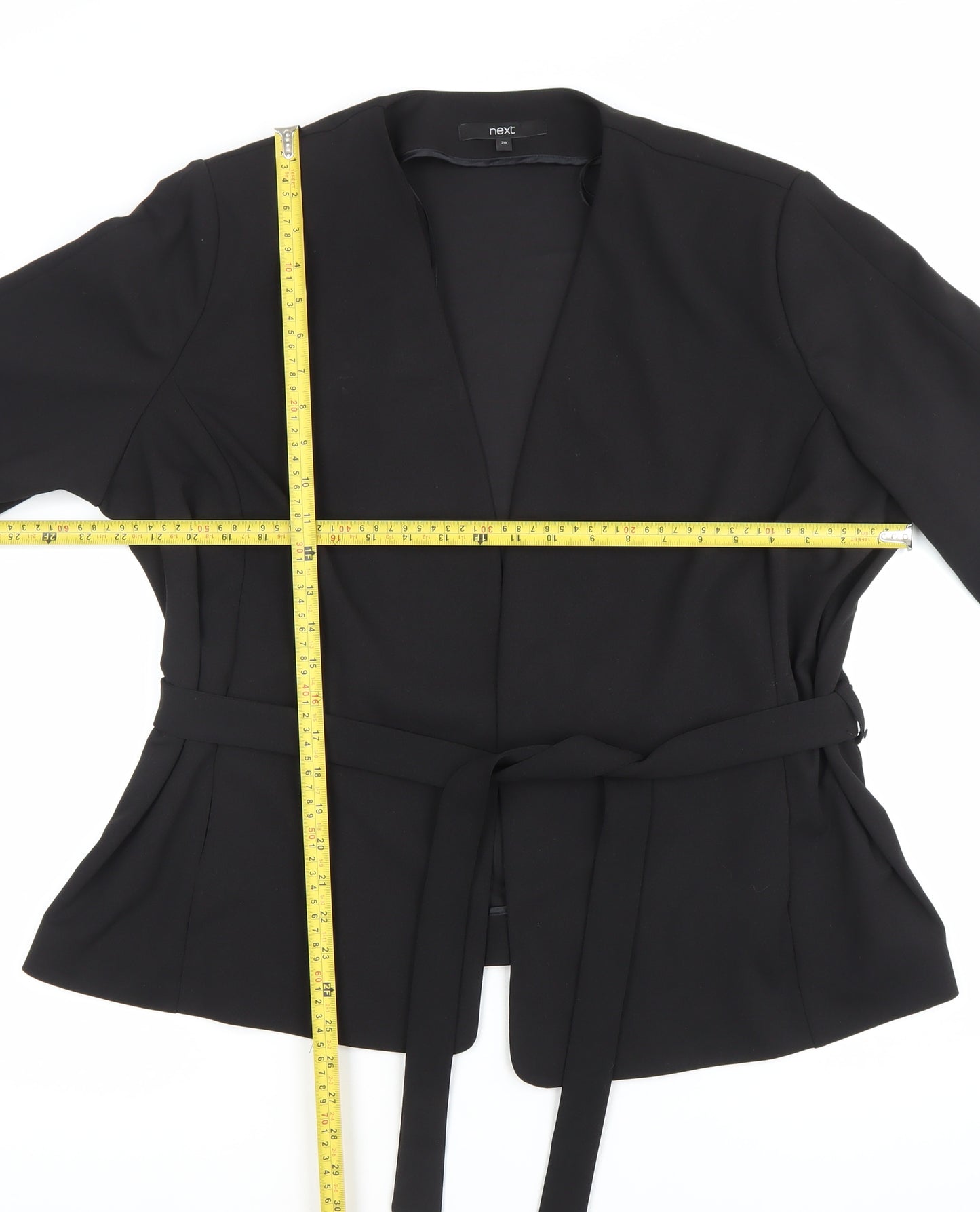 Next Women Black Size 20 Shawl Collar Belted Blazer Jacket