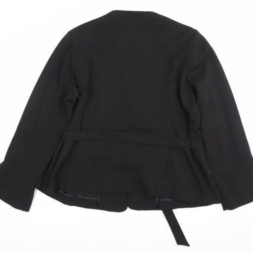 Next Women Black Size 20 Shawl Collar Belted Blazer Jacket