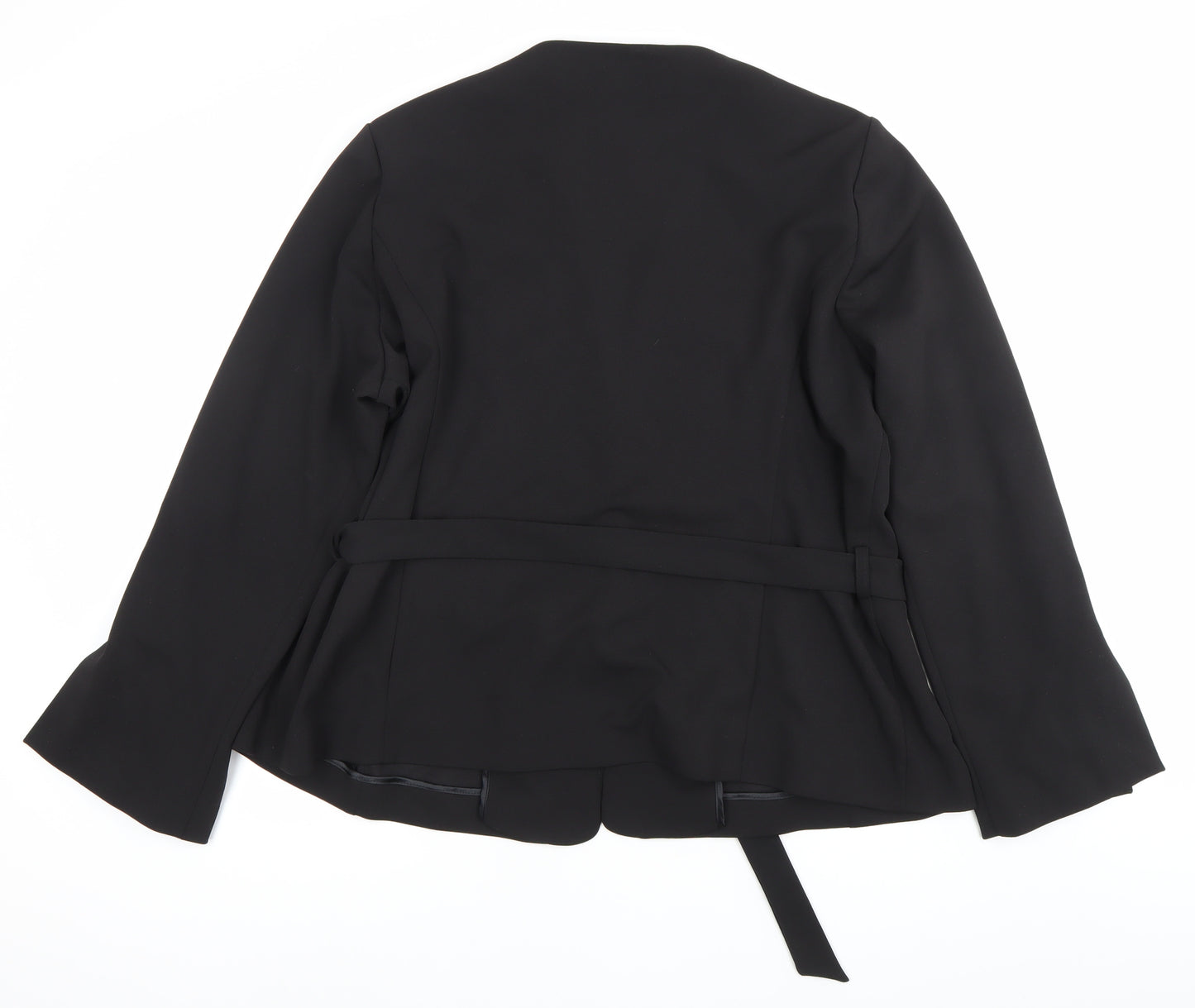 Next Women Black Size 20 Shawl Collar Belted Blazer Jacket