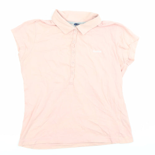 Reebok Women's Pink Polo Shirt Size 10 Short Sleeve Cotton