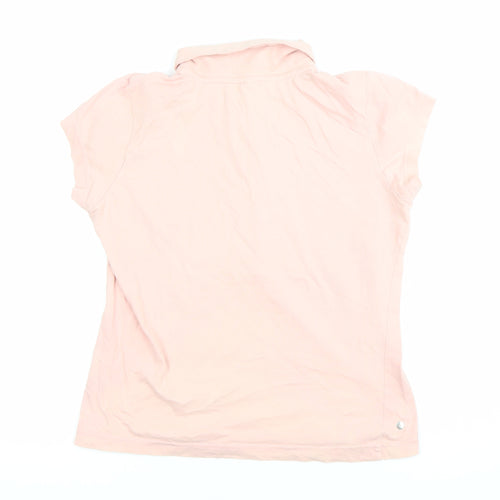 Reebok Women's Pink Polo Shirt Size 10 Short Sleeve Cotton