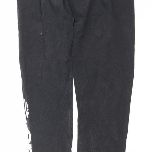 Adidas Womens Black Leggings Size 8 Slim Fit Cotton Elastane