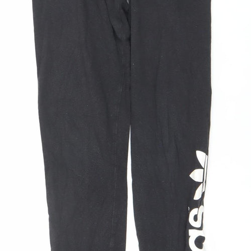 Adidas Womens Black Leggings Size 8 Slim Fit Cotton Elastane