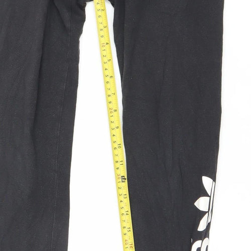 Adidas Womens Black Leggings Size 8 Slim Fit Cotton Elastane