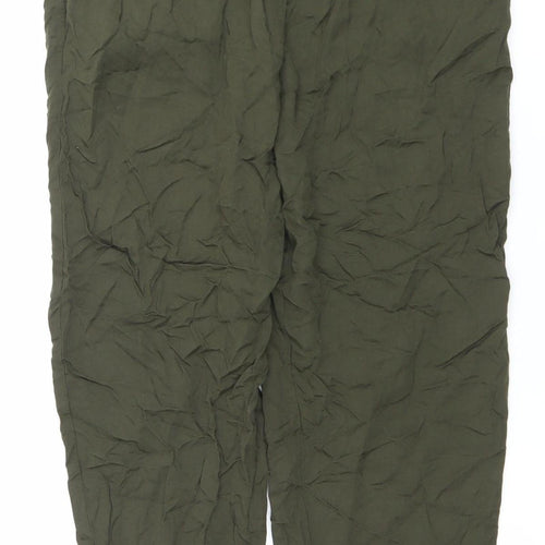 H&M Women’s Green Viscose Jogger Trousers Size 10 Relaxed Fit