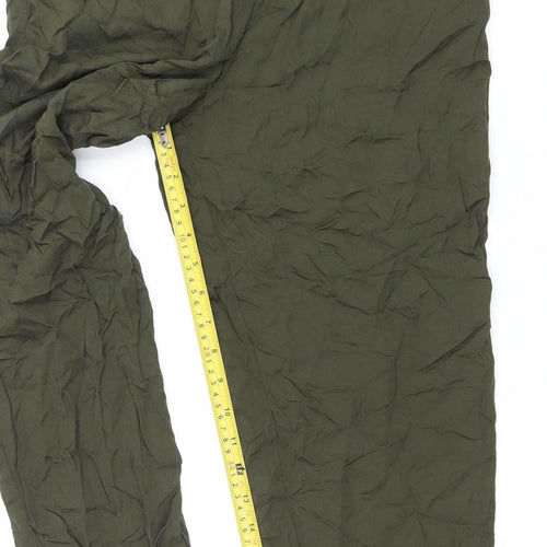 H&M Women’s Green Viscose Jogger Trousers Size 10 Relaxed Fit