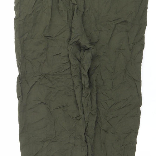 H&M Women’s Green Viscose Jogger Trousers Size 10 Relaxed Fit