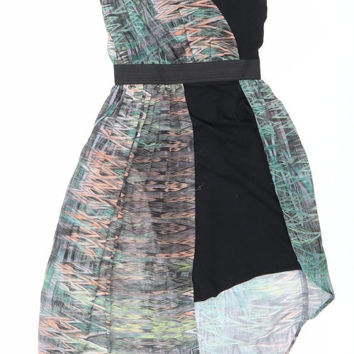 Miss Selfridge Petites Women’s Size 6 Multicoloured Asymmetric Hi-Low Party Dress