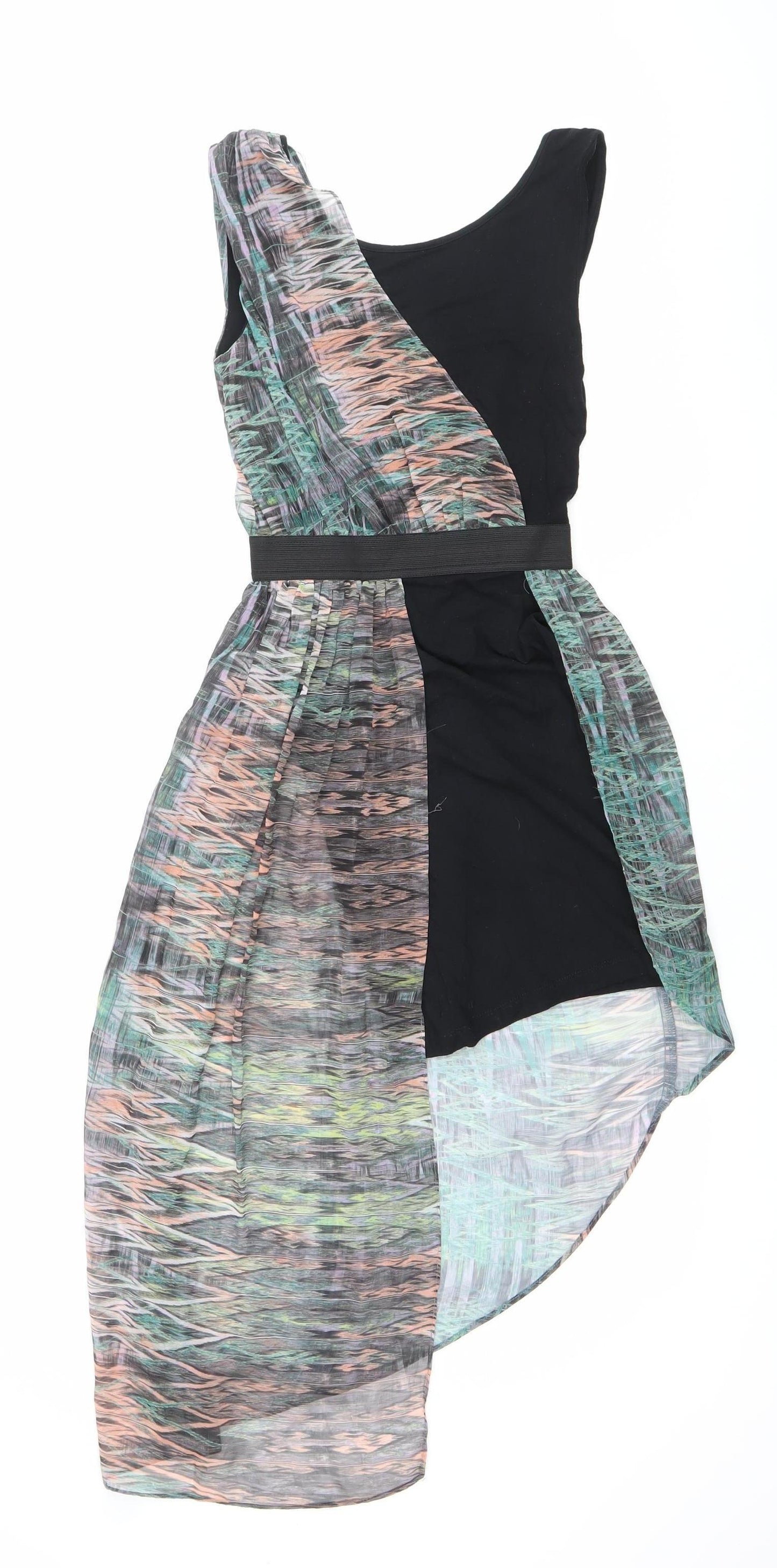 Miss Selfridge Petites Women’s Size 6 Multicoloured Asymmetric Hi-Low Party Dress