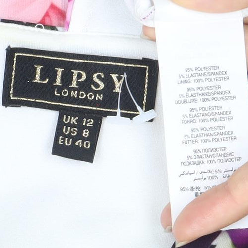 Lipsy London Women's Multicoloured Floral Bodycon Dress Size 12