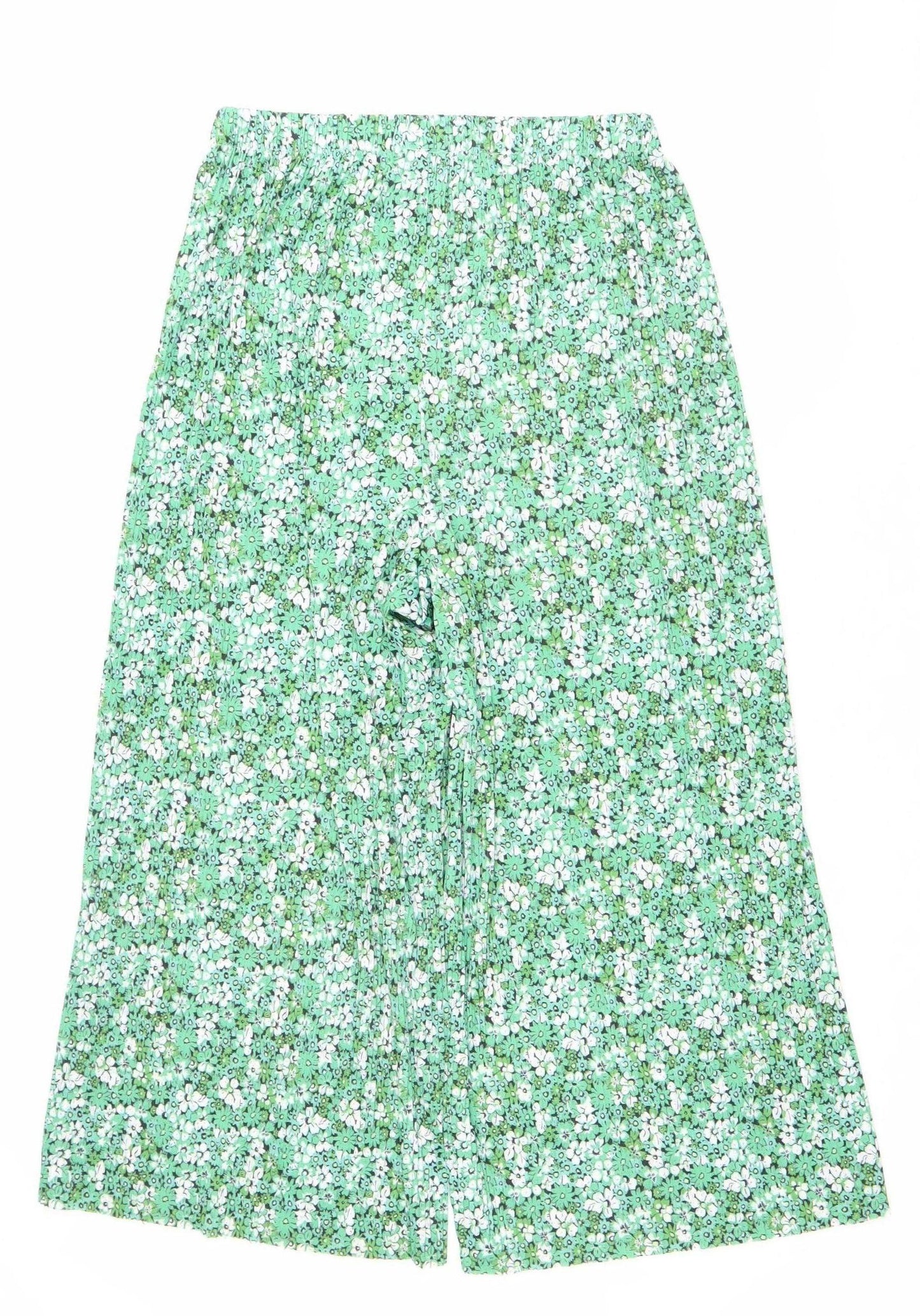 ASOS Women’s Green Floral Wide-Leg Trousers Size 12 Polyester