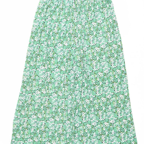 ASOS Women’s Green Floral Wide-Leg Trousers Size 12 Polyester