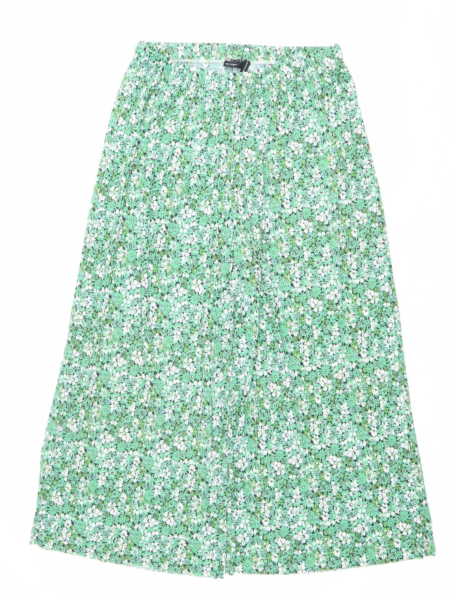 ASOS Women’s Green Floral Wide-Leg Trousers Size 12 Polyester