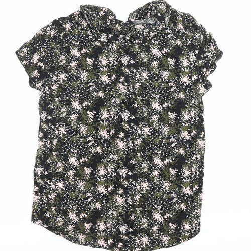 New Look Womens Multicoloured Floral Ruffle Tie Blouse Size 12