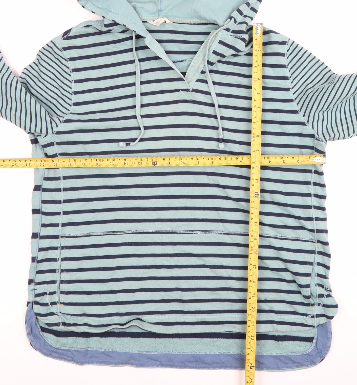 White Stuff Womens Blue Striped Cotton Hoodie UK 16