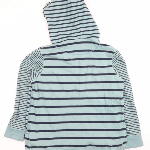 White Stuff Womens Blue Striped Cotton Hoodie UK 16