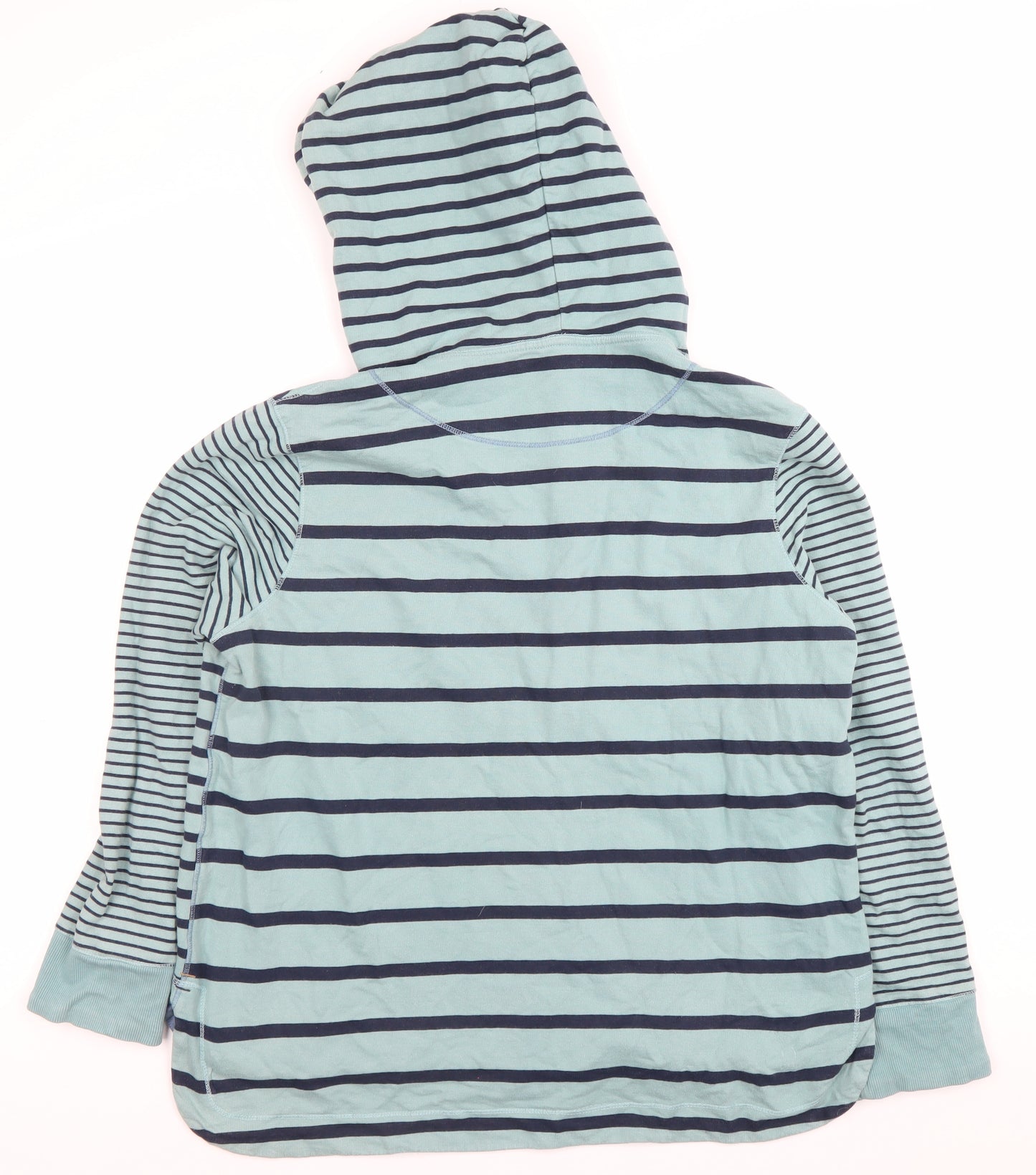 White Stuff Womens Blue Striped Cotton Hoodie UK 16