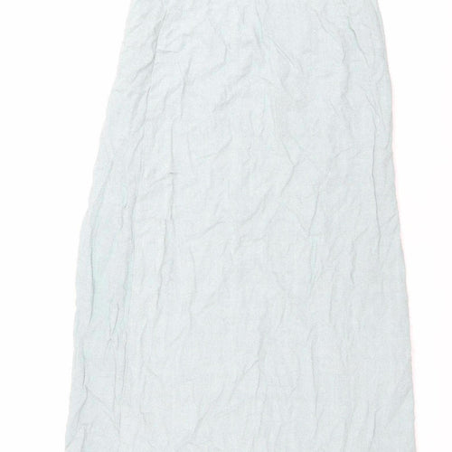 New Look Women Blue Linen Blend Knee Length Skirt UK 8