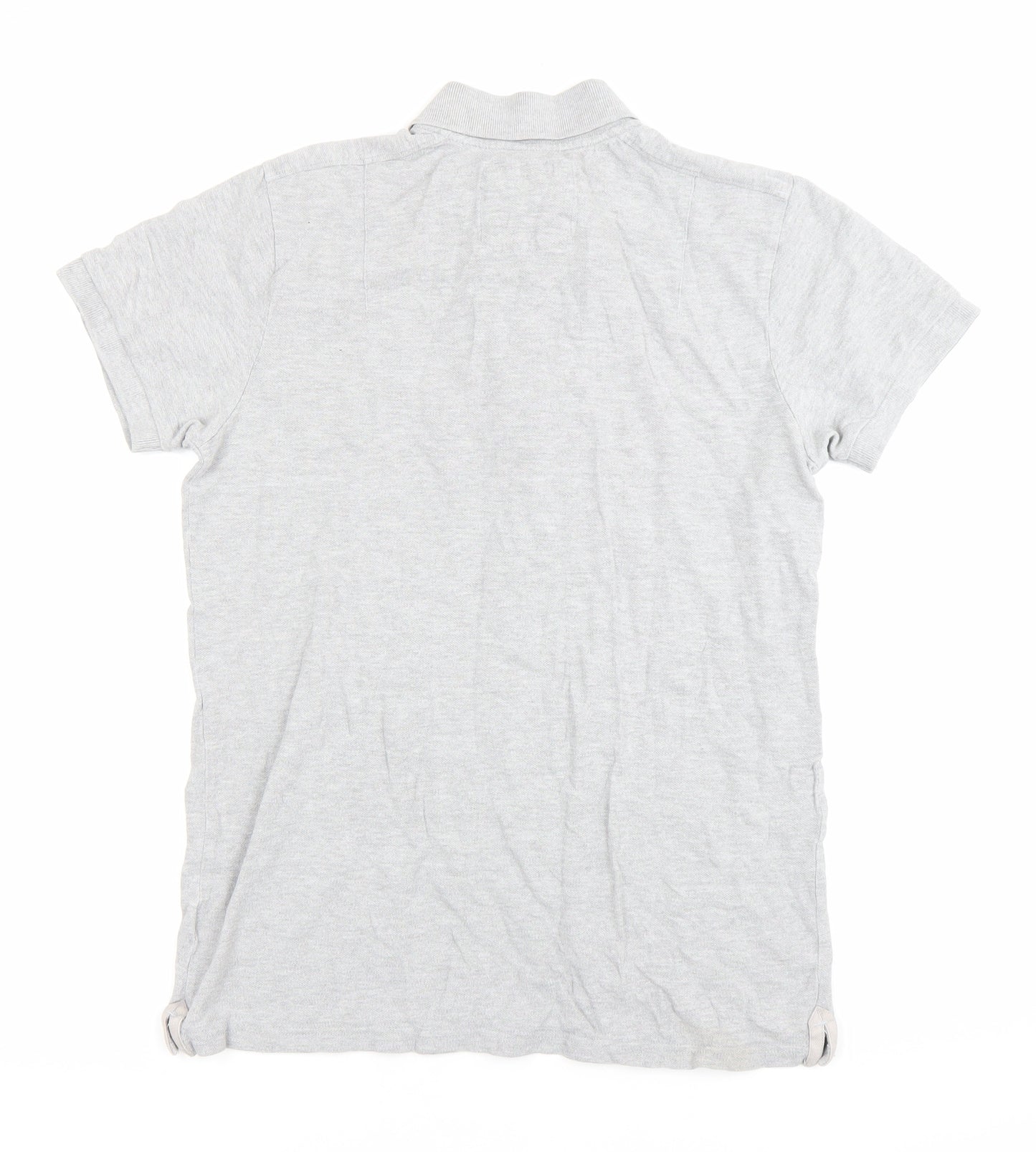 AllSaints Men’s Grey Polo T-Shirt Size Small Slim Fit Cotton