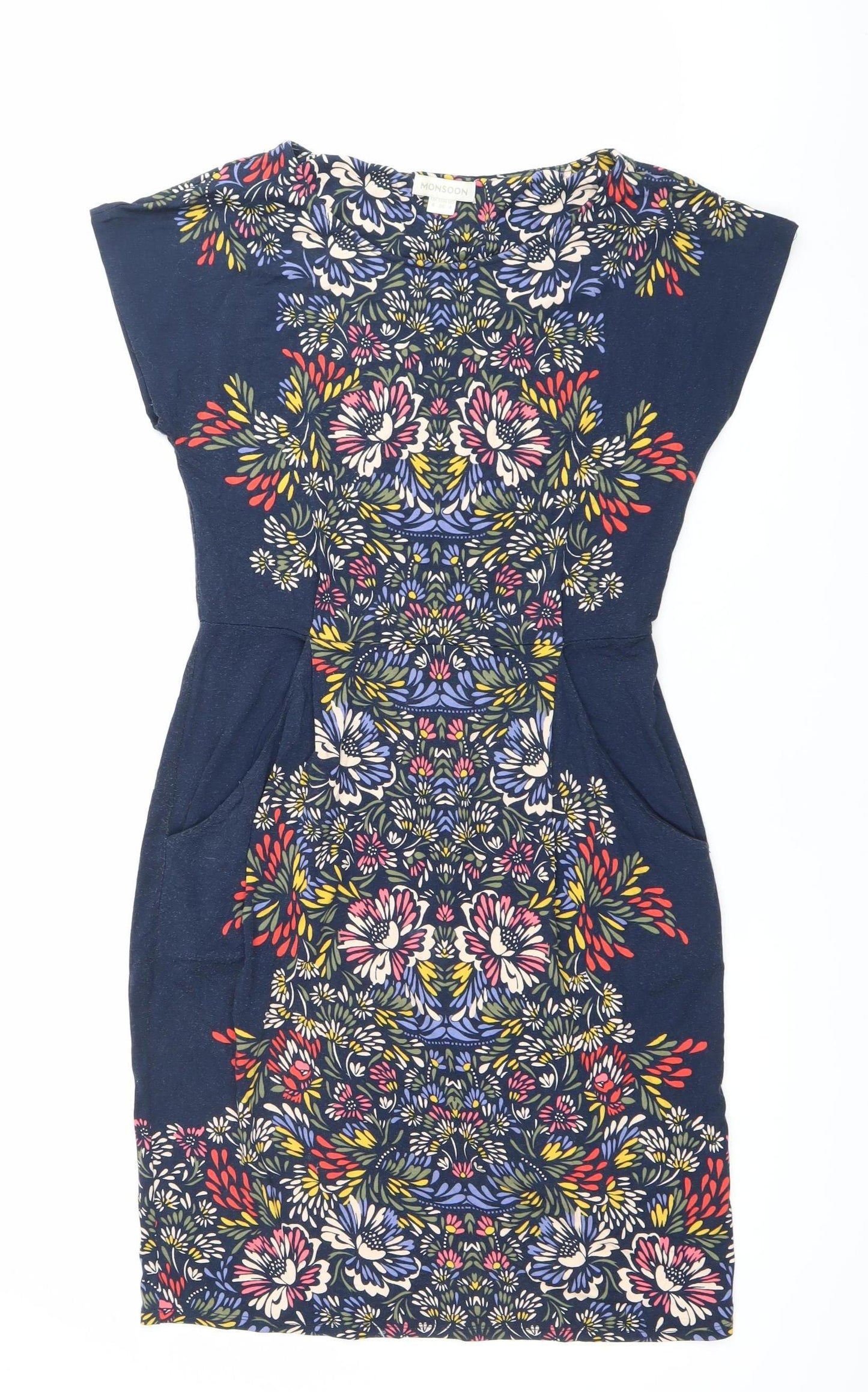 Monsoon Women’s Multicoloured Floral Strapless Bodycon Dress Size 8