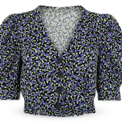 Michelle Keegan Womens Multicoloured Floral Blouse Size 8 Puff Sleeve