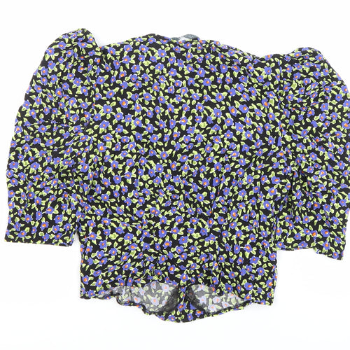 Michelle Keegan Womens Multicoloured Floral Blouse Size 8 Puff Sleeve