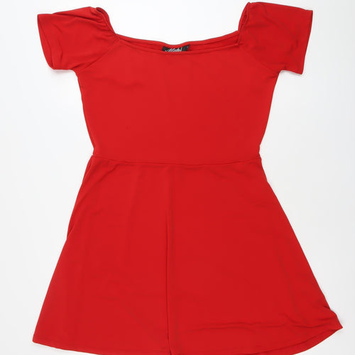 Model Women’s Red A-Line Off Shoulder Dress XL Short Sleeve Party