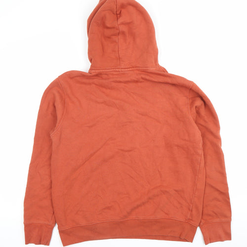 Mango Unisex Orange Pullover Hoodie M Embroidered Logo Casual