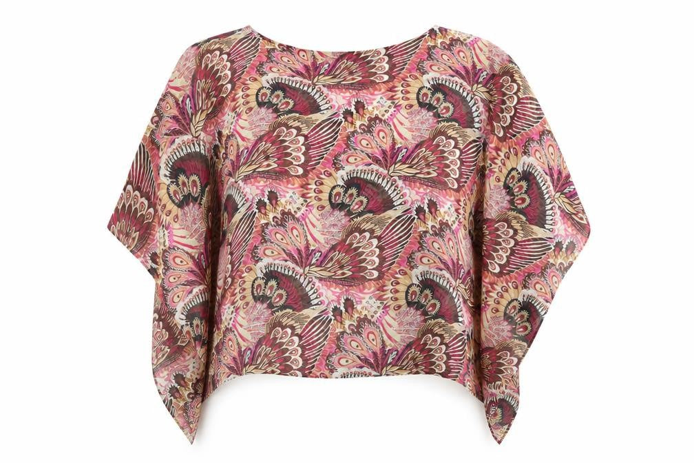Front view of Susan Graver Women’s Multicoloured Floral Tunic Blouse M