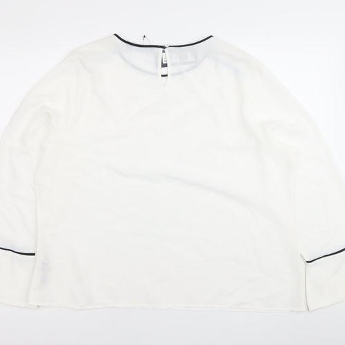 Marks and Spencer Womens White Blouse Size 20 Long Sleeve Workwear