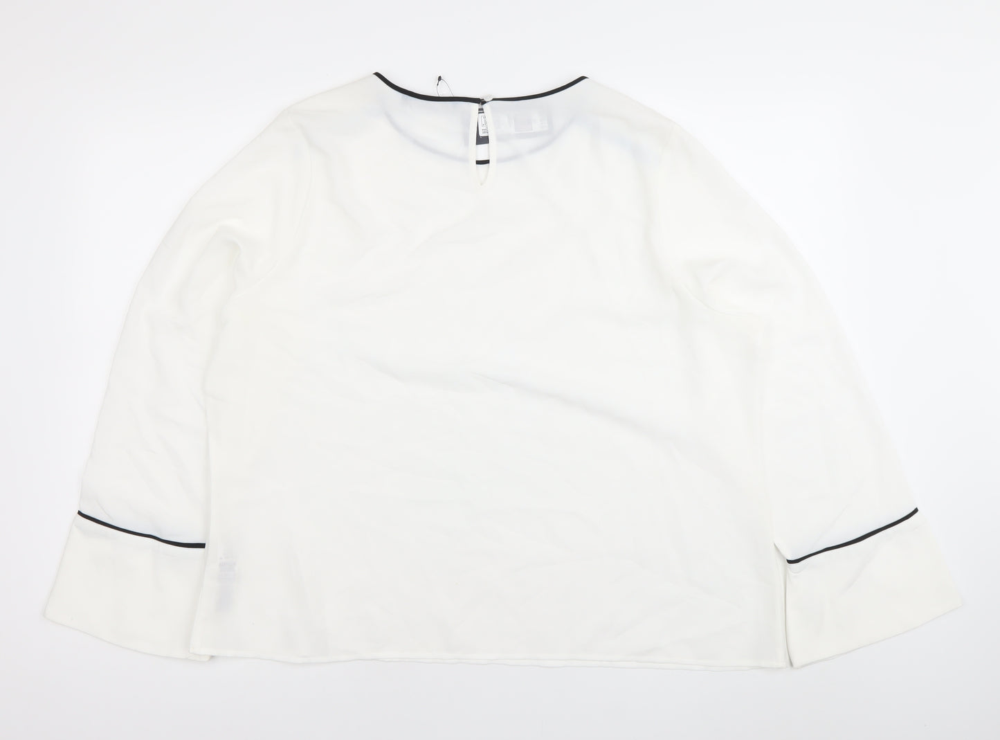Marks and Spencer Womens White Blouse Size 20 Long Sleeve Workwear