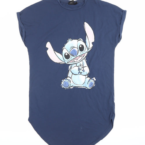 Disney Women’s Blue Stitch Nightshirt Size 12 Short Sleeve T-Shirt Style