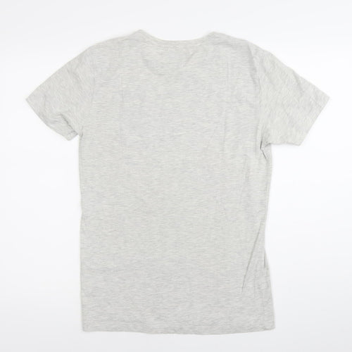 Next Men’s Grey Graphic Print Beach T-Shirt Size S Cotton Crew Neck
