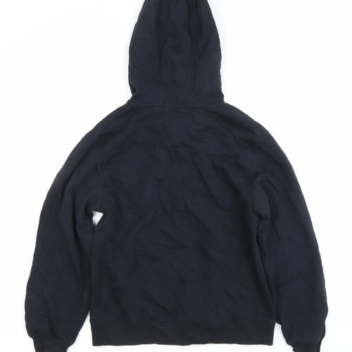 Nike Boys Black Full Zip Hoodie 13 Years Regular Fit Cotton Blend