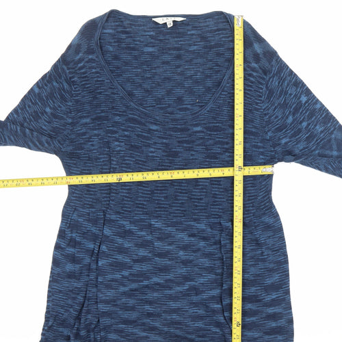 EAST Womens Blue Size 18 Tunic Blouse 100% Cotton Long Sleeve
