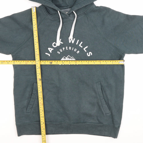 Jack Wills Womens Grey Hoodie UK 6 Cotton Blend Logo Pullover