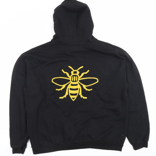 Printopolis Men’s Black XL Pullover Hoodie Bee Graphic Nature Logo