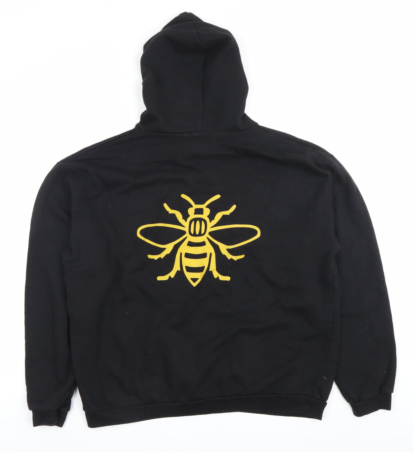 Printopolis Men’s Black XL Pullover Hoodie Bee Graphic Nature Logo