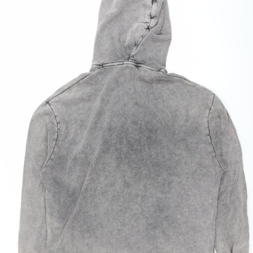 ASOS DESIGN Mens Grey Pullover Hoodie M Graphic Print Hooded Sweatshirt