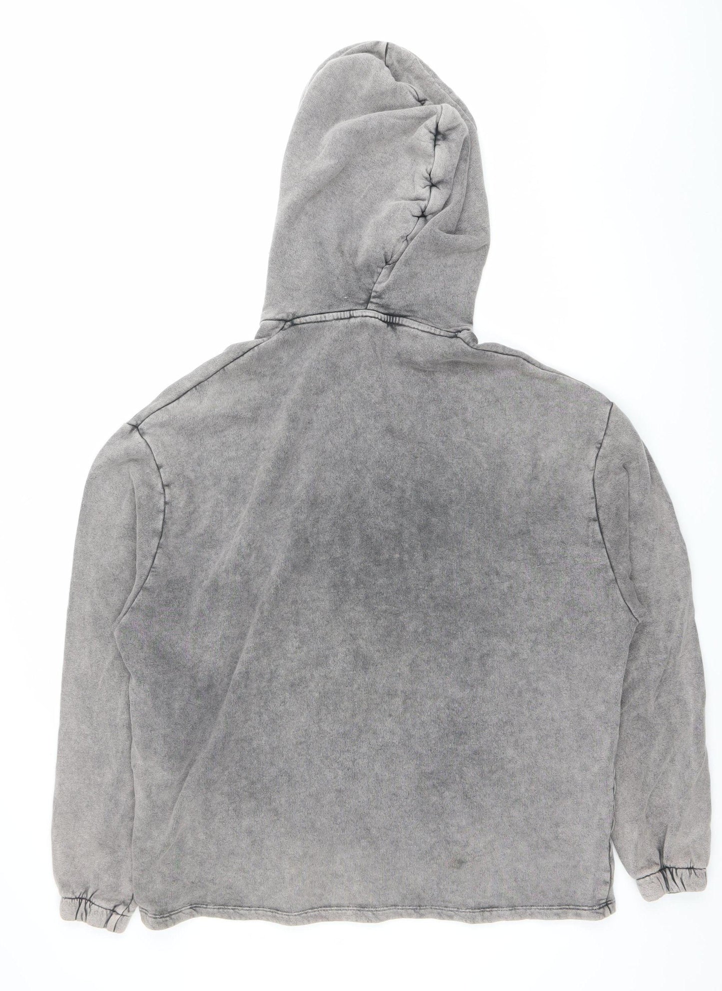 ASOS DESIGN Mens Grey Pullover Hoodie M Graphic Print Hooded Sweatshirt