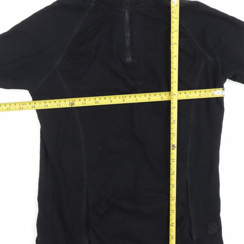 Calmia Womens Black Slim Fit 1/4 Zip Pullover Sweatshirt Size S