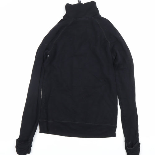 Calmia Womens Black Slim Fit 1/4 Zip Pullover Sweatshirt Size S