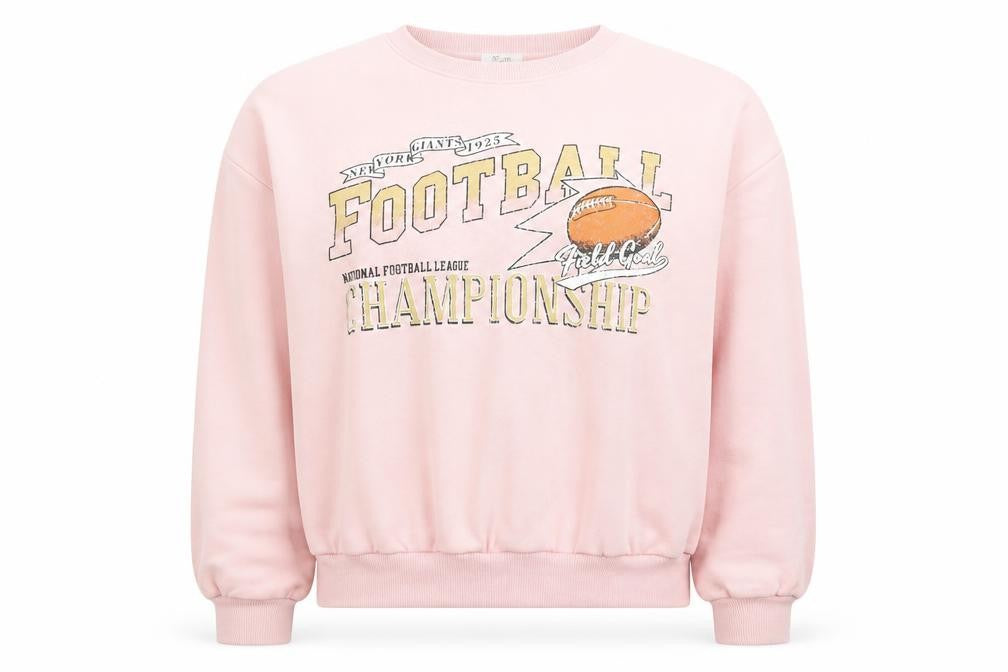 NET Ladies Women’s Pink Football Graphic Pullover Sweatshirt M
