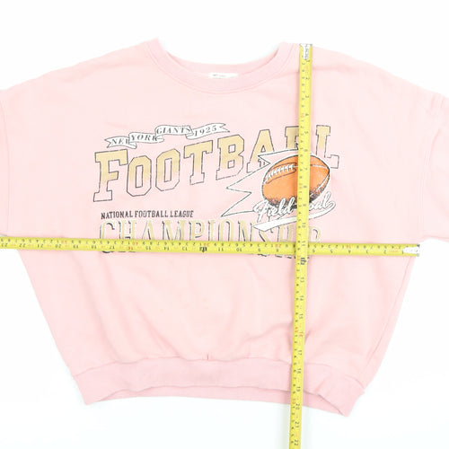NET Ladies Women’s Pink Football Graphic Pullover Sweatshirt M